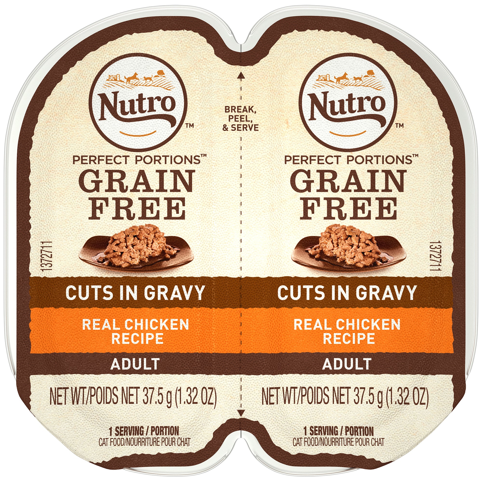 Nutro Grain-Free Perfect Portions Chicken Cuts in Gravy Adult Wet Cat Food Trays - 2.65 Oz - Case of 24 Default Title