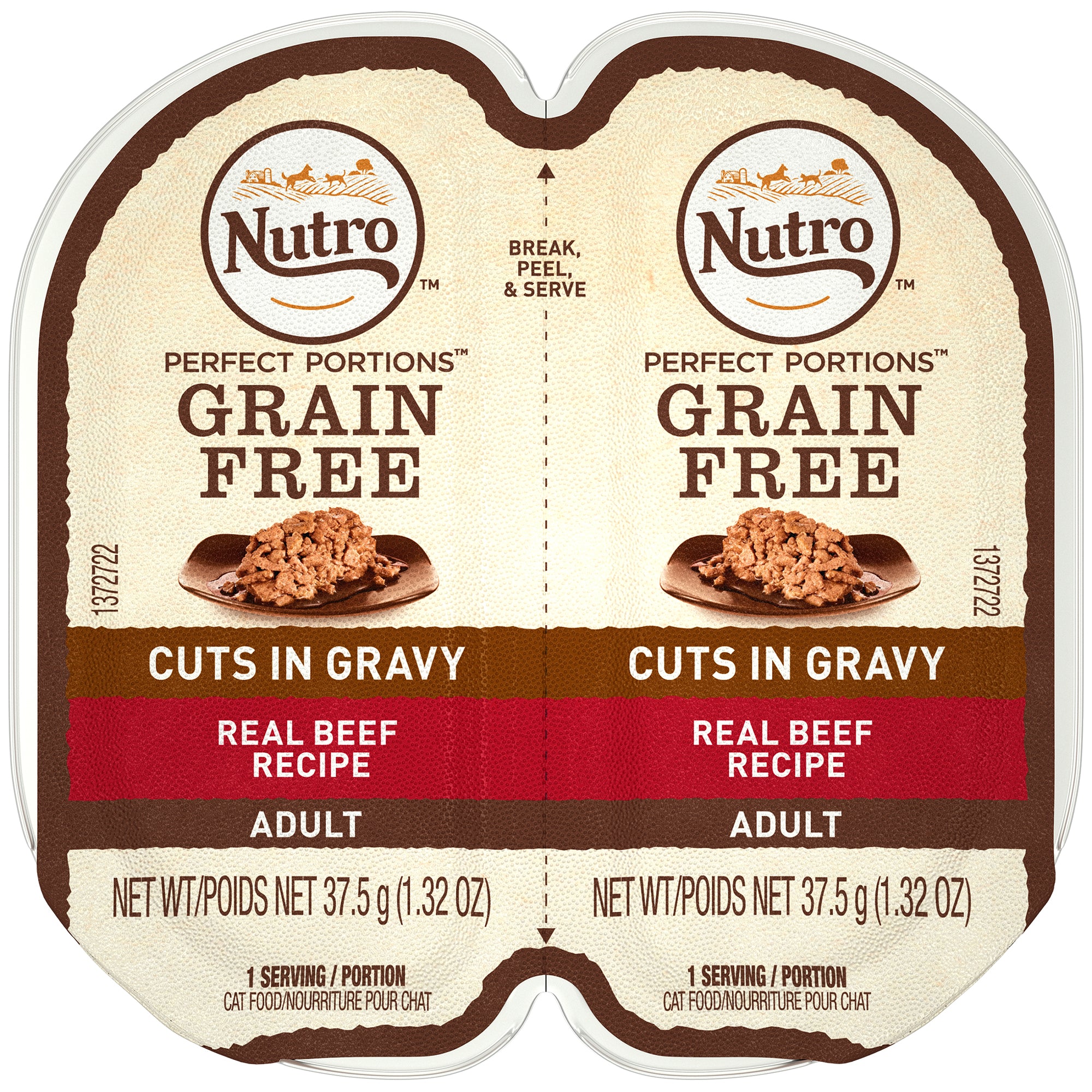 Nutro Grain-Free Perfect Portions Beef Cuts in Gravy Wet Cat Food Trays - 2.65 Oz - Case of 24 Default Title