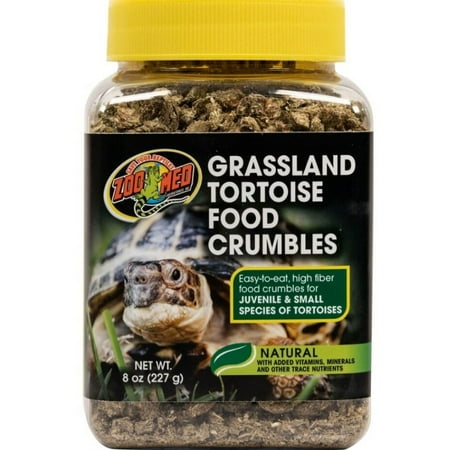 Zoo Med Laboratories Grassland Tortoise Reptile Food Crumbles 8 Ounce