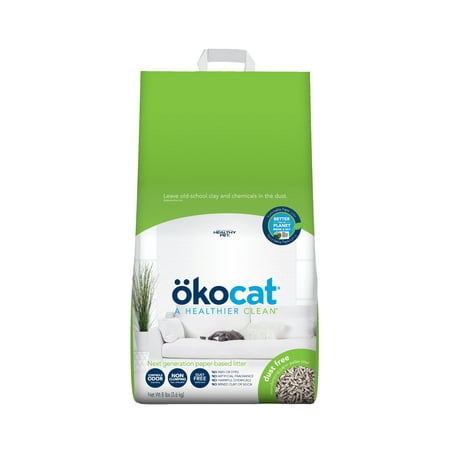 Okocat Dust-Free Unscented Non-Clumping Allergy-Free Paper Pellet Cat Litter 8 Pounds