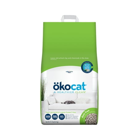 Okocat Dust-Free Unscented Non-Clumping Allergy-Free Paper Pellet Cat Litter 11.7 Pounds