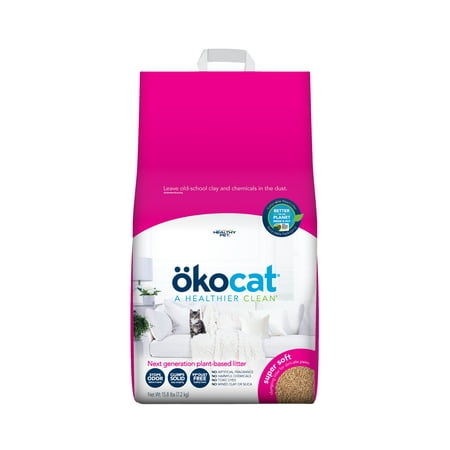 Okocat Super Soft Clumping Unscented Natural Wood Plant-Based Cat Litter 15.8 Pounds