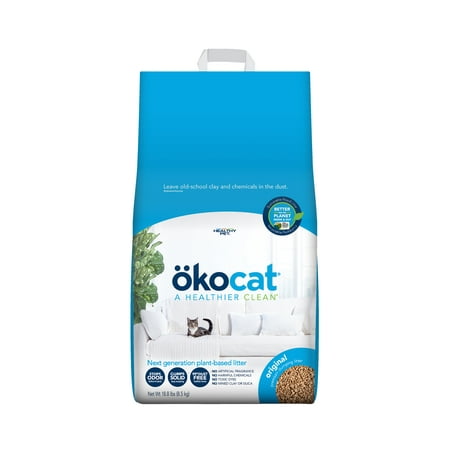 Okocat Premium Original Clumping Natural Wood Plant-Based Cat Litter 18.8 Pounds