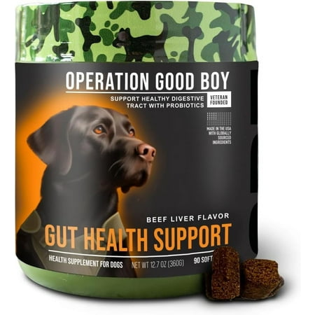 Operation Good Boy Natural Gut Health Probiotic Beef Liver Soft Chew Dog Supplements - 90 Count Default Title