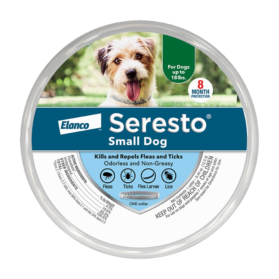 Elanco Seresto Small Dog 8-Month Protection Flea and Tick Dog Collar - Small - Under 18 Lbs