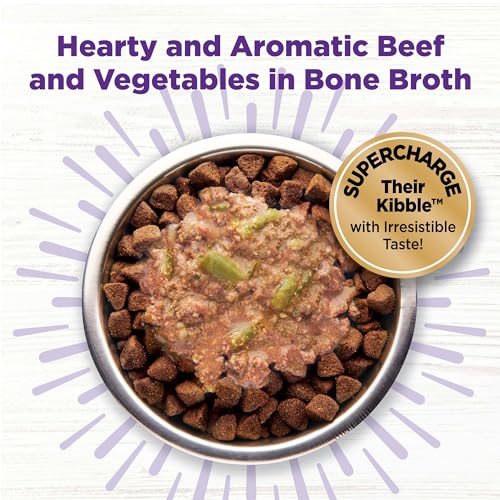 Wellness Bowl Boosters Hearty Toppers Grain-Free Beef and Green Beans in Broth Wet Dog Food Topper - 5.5 Oz - Case of 12