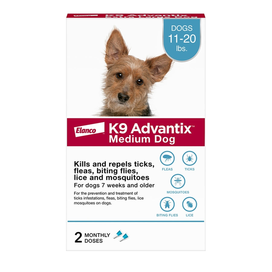 Elanco K9 Advantix Medium Dog 2-Month Dose Flea Tick Mosquito Spot-on Treatment - 11-20 Lbs - 2 Pack