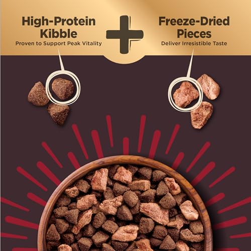 Wellness CORE+ Wholesome Grains High-Protein Beef and Barley Adult Freeze-Dried Pieces and Dry Dog Food - 18 Lbs