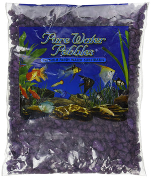 World Wide Imports Pure Water Pebbles for Freshwater Aquarium - Purple - 25 Lbs - Case ...