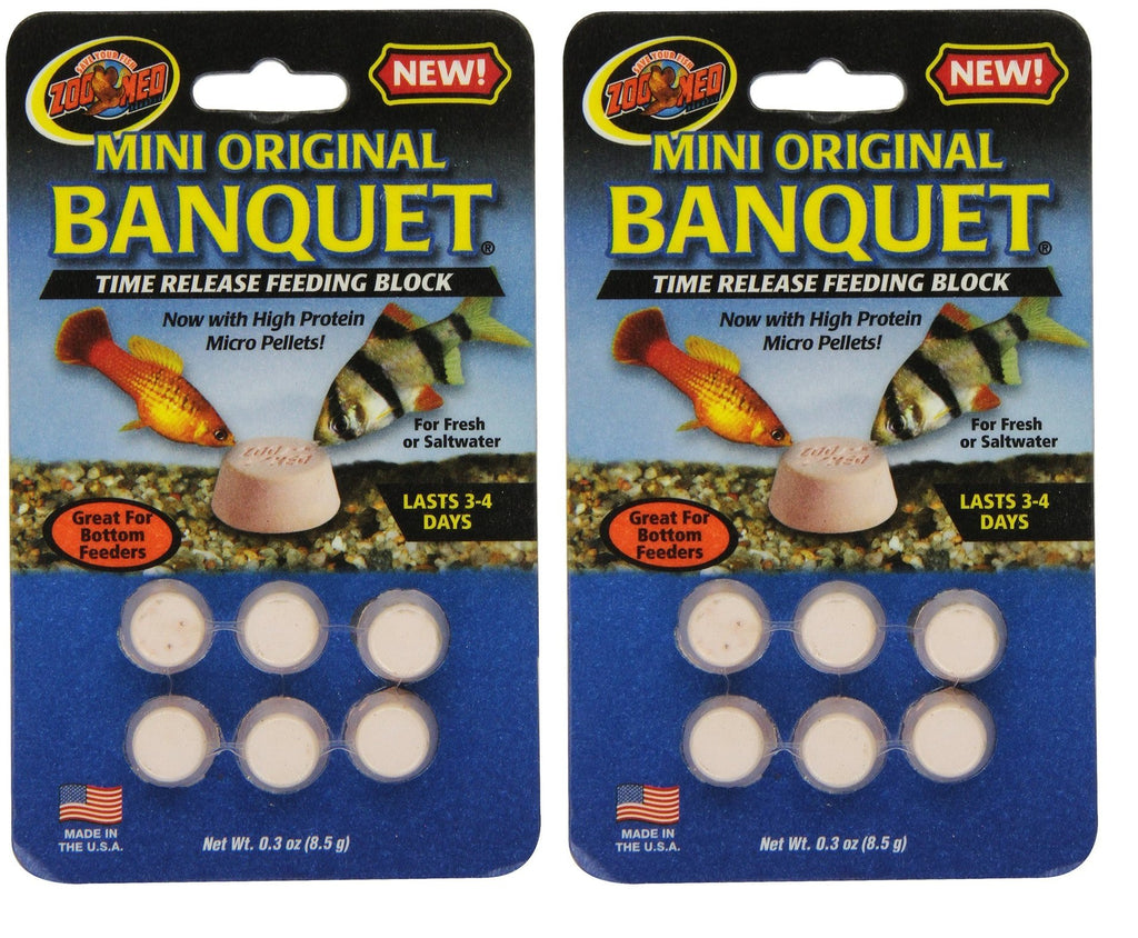 Zoo Med Laboratories Pleco 6-Pack Banquet Block Time Release Fish Food - Mini -.3 Oz  