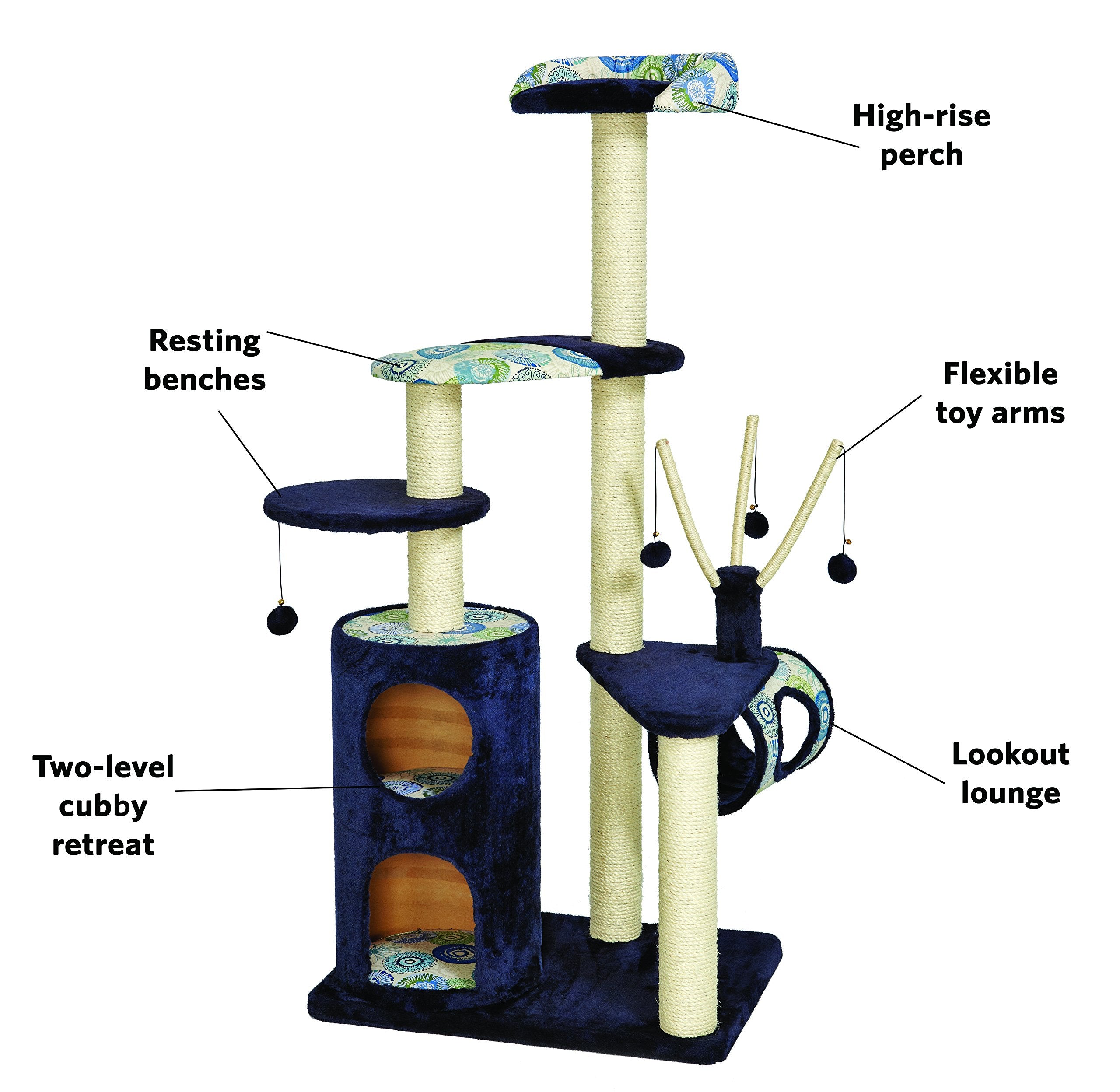 Midwest Nuvo Playhouse Multi-Lounging 5-Tier Cat Tree Furniture - Black  