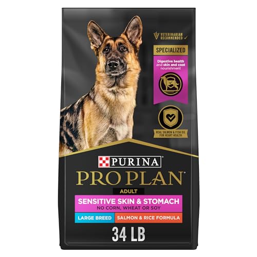 Purina Pro Plan Sensitive Skin and Stomach Salmon and Rice Large-Breed Adult Dry Dog Food 34 Pounds
