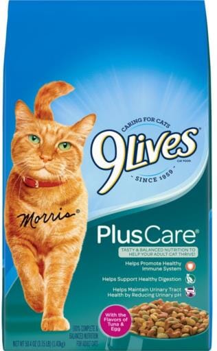 9Lives + Care Tuna and Eggs Dry Cat Food - 3.15 Lbs - Case of 4