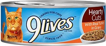 9Lives Hearty Cuts Shredded Turkey in Gravy Canned Cat Food - 5.5 Oz - Case of 24