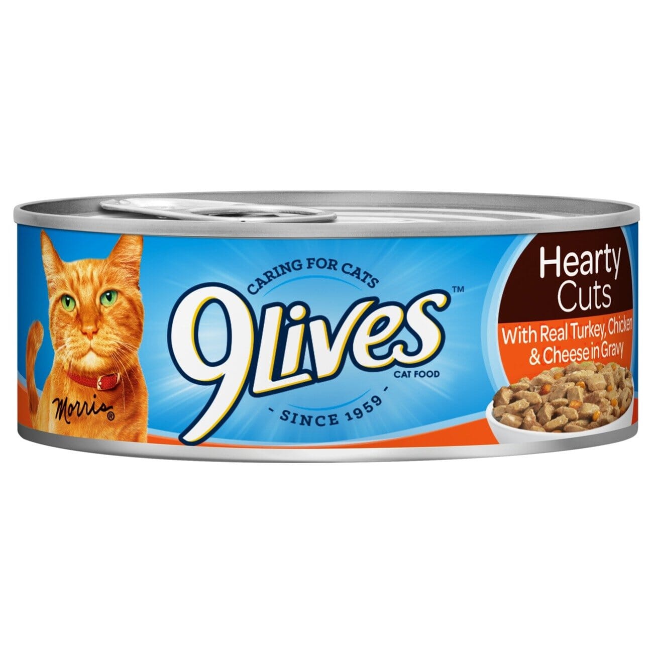 9Lives Hearty Cuts Turkey and Cheese in Gravy Canned Cat Food - 5.5 Oz - Case of 4 - 6 Pack  