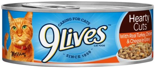 9Lives Hearty Turkey Chicken and Cheese Canned Cat Food - 5.5 Oz - Case of 24