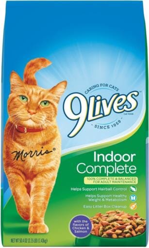 9Lives Indoor Complete Chicken and Salmon Dry Cat Food - 3.15 Lbs - Case of 4