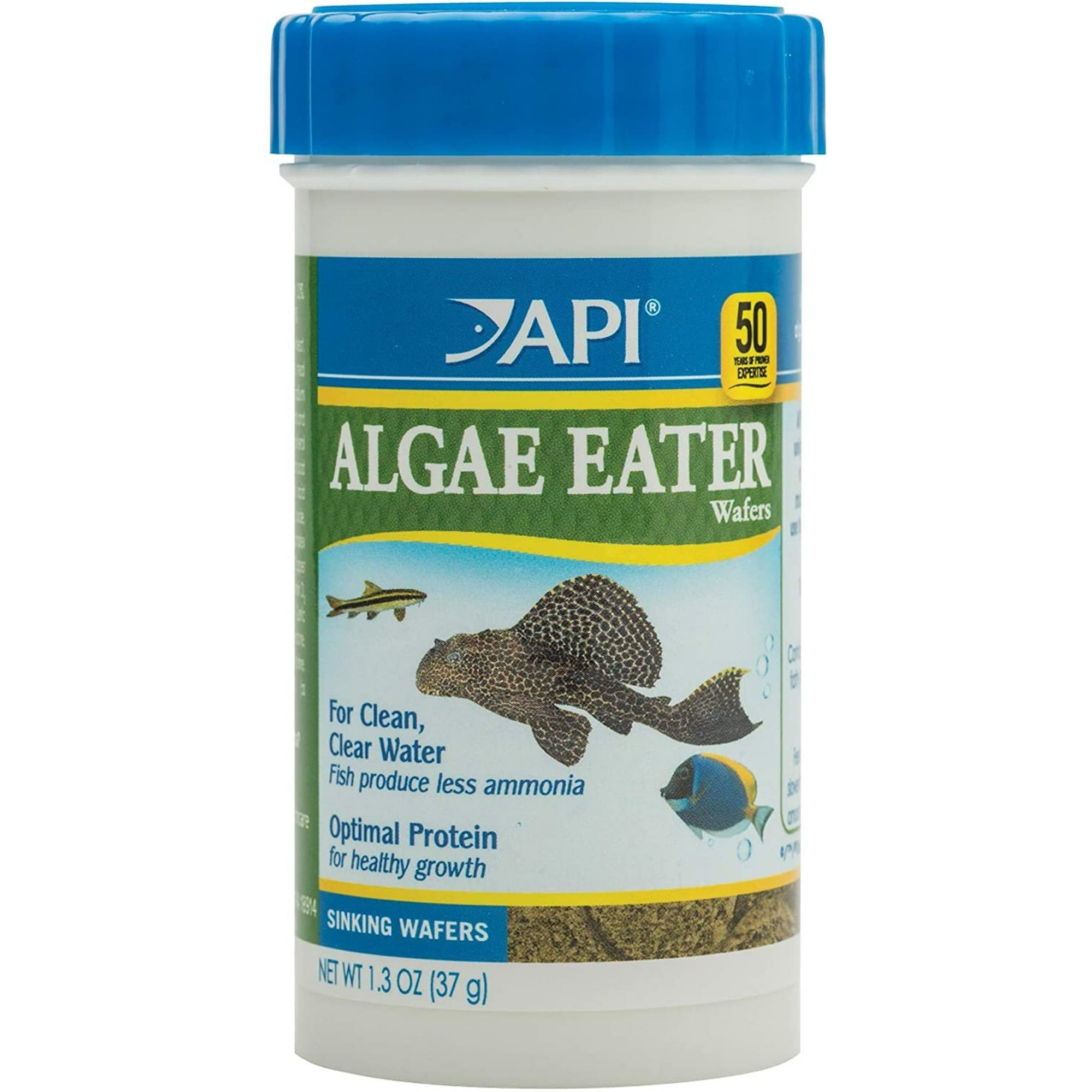 API Algae Eater Wafers Algea Saltwater and Freshwater Fish Food 1.3 Ounce