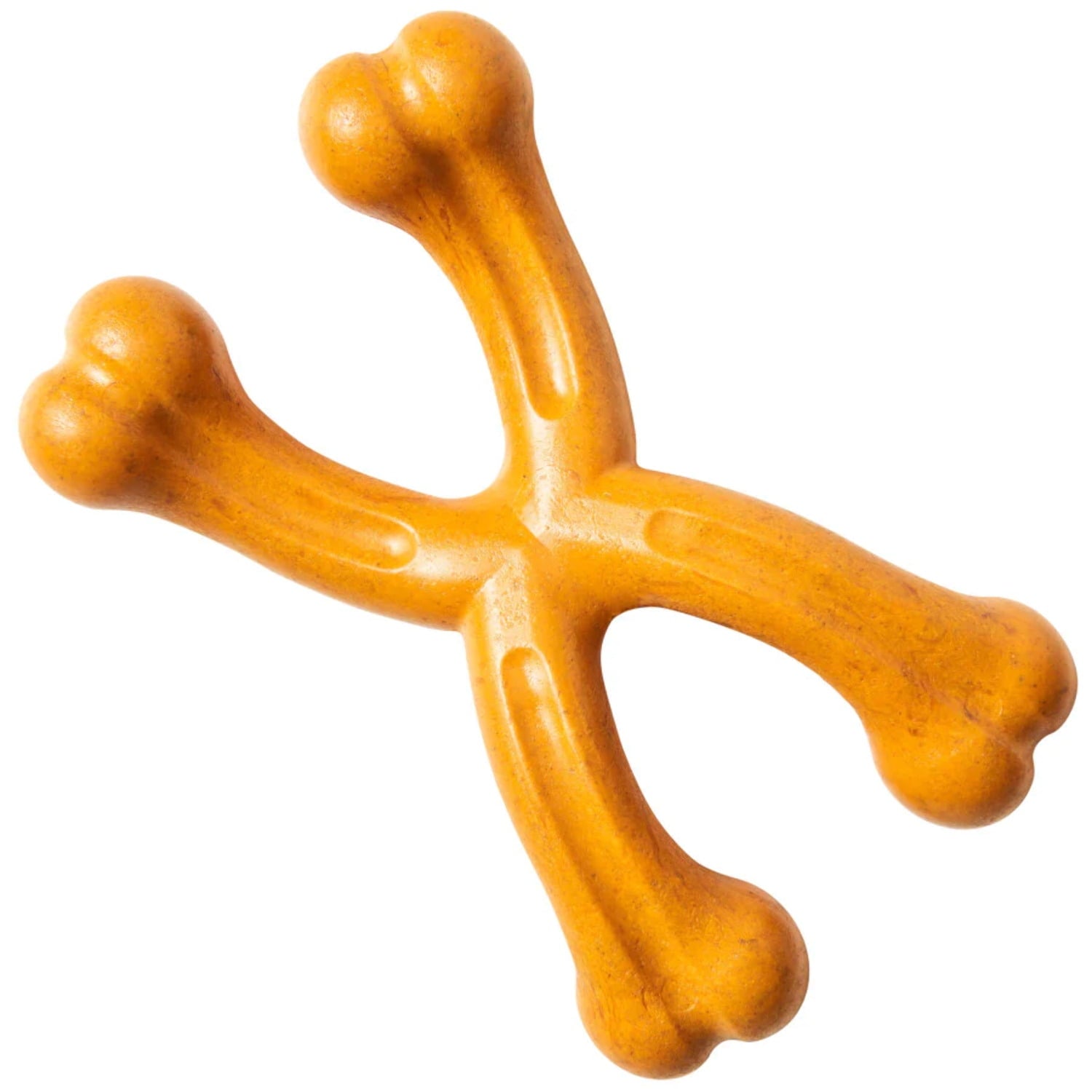 Ethical SPOT Bam-Bones Double Wishbone Peanut Butter Flavored Bamboo and Nylon Chew Dog Toy - 7 Inch Default Title