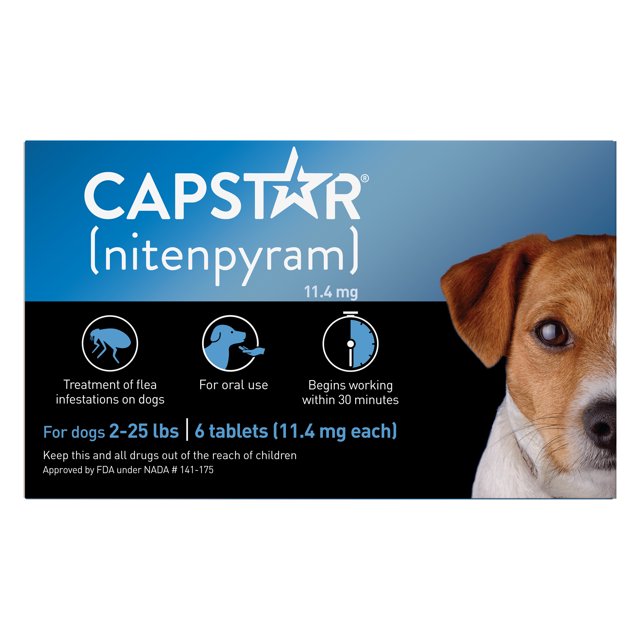 Capstar Flea and Tick Treatment Oral Dog Supplements - Small Dogs 2-25 Lbs - 6 Tablet Doses