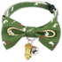 Touchcat ® Glampurr Elegant Fashion Cat Collar with large Bowtie and Bell Charm Green