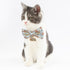 Touchcat ® Floral Patterned Designer Cat Collar with Bow - Brown - Small