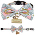 Touchcat ® Floral Patterned Designer Cat Collar with Bow - Blue - Large
