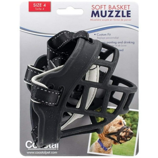 Coastal Soft Basket Dog Muzzle - Black Size 4