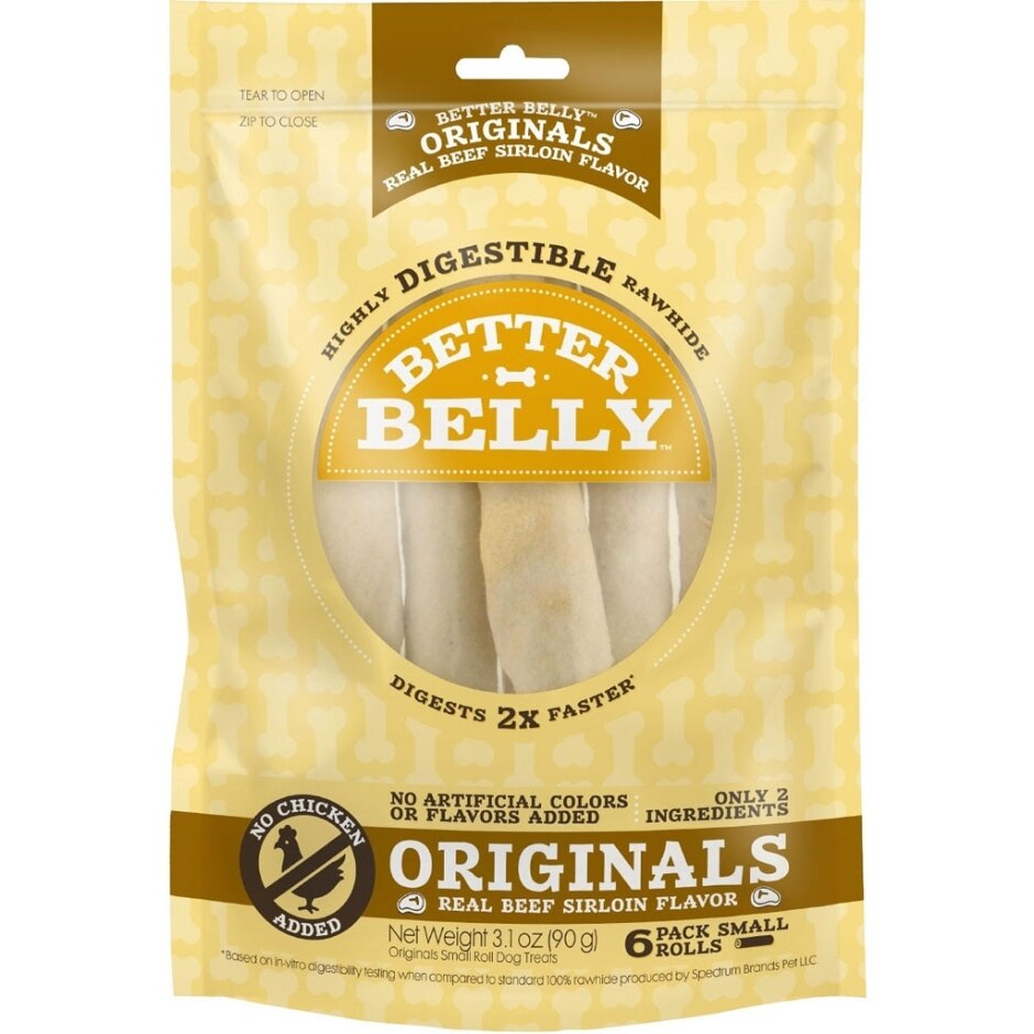 Dingo Better Belly Originals Rolls Natural Dog Chews - Beef Sirloin - Small - 6 Pack