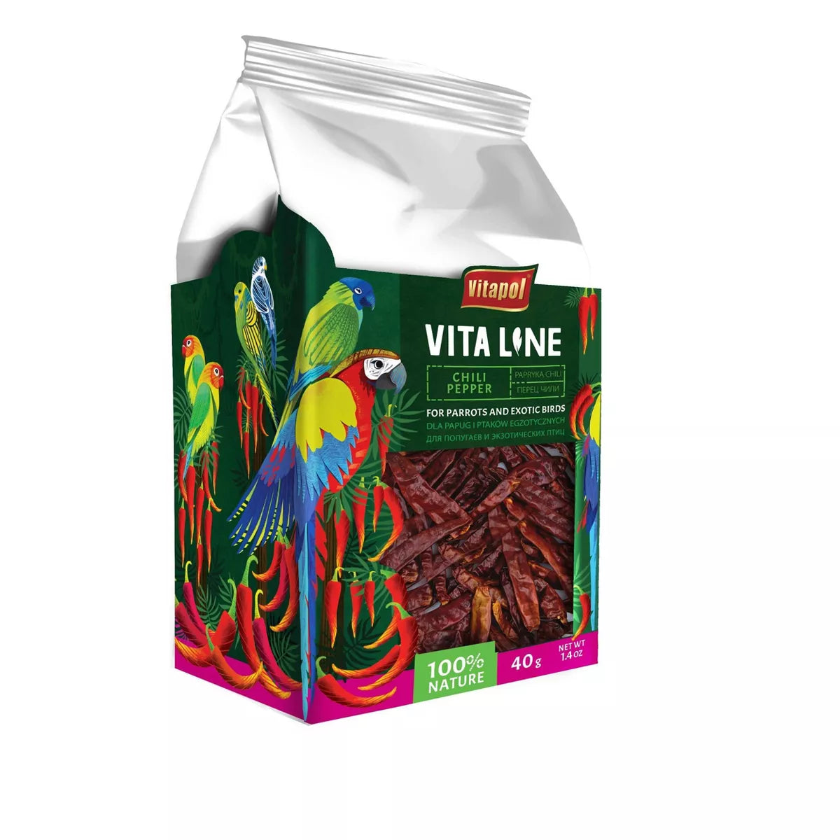A&E Cage Company Vitapol VitaLibe Chili Pepper Exotic and Parrot Bird Treats - 40 Grams Default Title