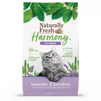 Naturally Fresh Harmony Calming Lavender and Bamboo Scented Walnut Shell Clumping Cat Litter 26 Pounds