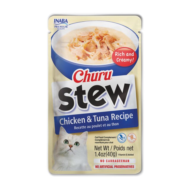 Inaba Churu Stew Chicken and Tuna Wet Cat Food or Topper Pouch - 1.4 Oz - 12 Pack Default Title