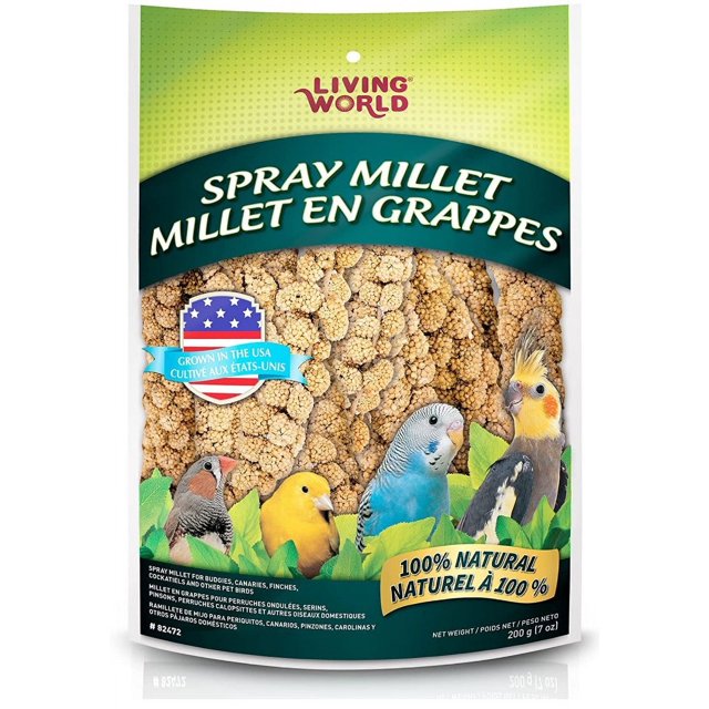 Hagen Hari Living World Millet Spray Bird Treats for Cockatiels Budgies Canaries and Finches 7 Ounce