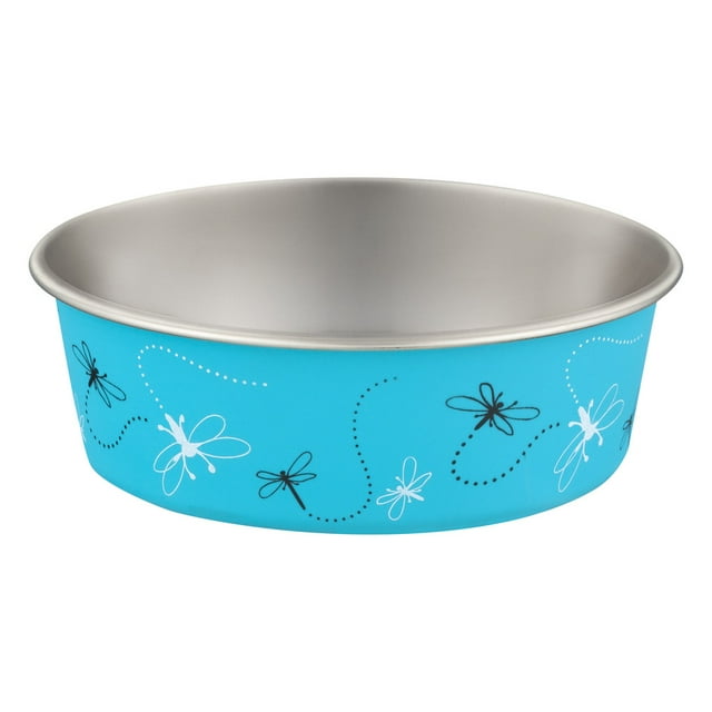 Loving Pets Bella Stainless Steel Cat and Dog Bowl Turquiose Small