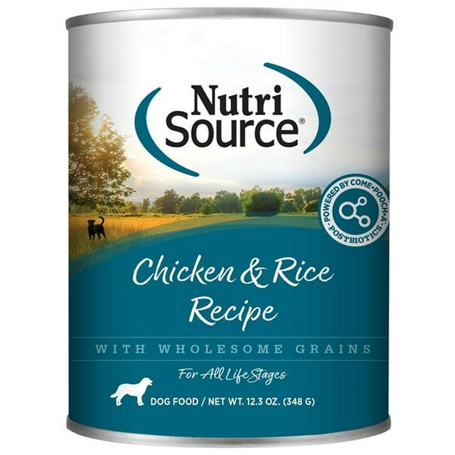 Nutrisource Chicken and Rice with Wholesome Grains Canned Dog Food - 12.3 Oz - Case of 12