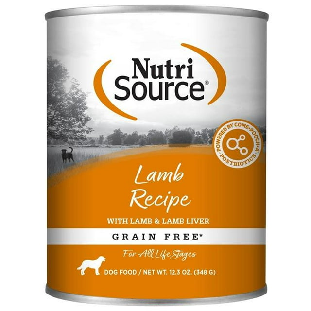 Nutrisource Grain-Free Lamb and Lamb Liver Formula Canned Dog Food - 12.3 Oz - Case of 12