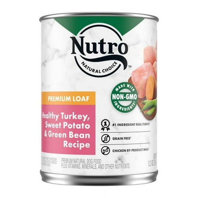 Nutro Grain-Free Premium Loaf Turkey Sweet Potato and Green Beans Canned Dog Food - 12.5 Oz - Case of 12 Default Title