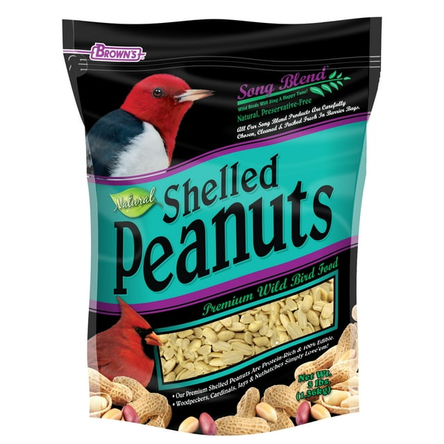 F.M. Brown's Song Blend Premium Shelled Peanuts Wild Bird Food 3 Lbs - 6 Pack