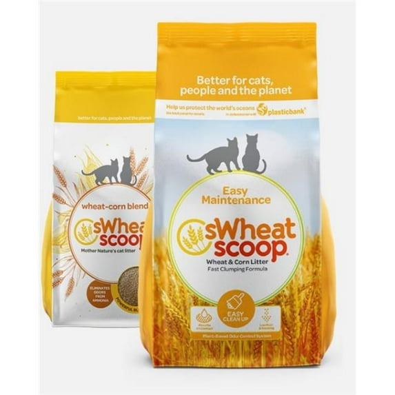Swheat Scoop Easy Maintenance Fast Clumping Odor Control Natural Wheat and Corn Plant-Based Cat Litter 14 Pounds