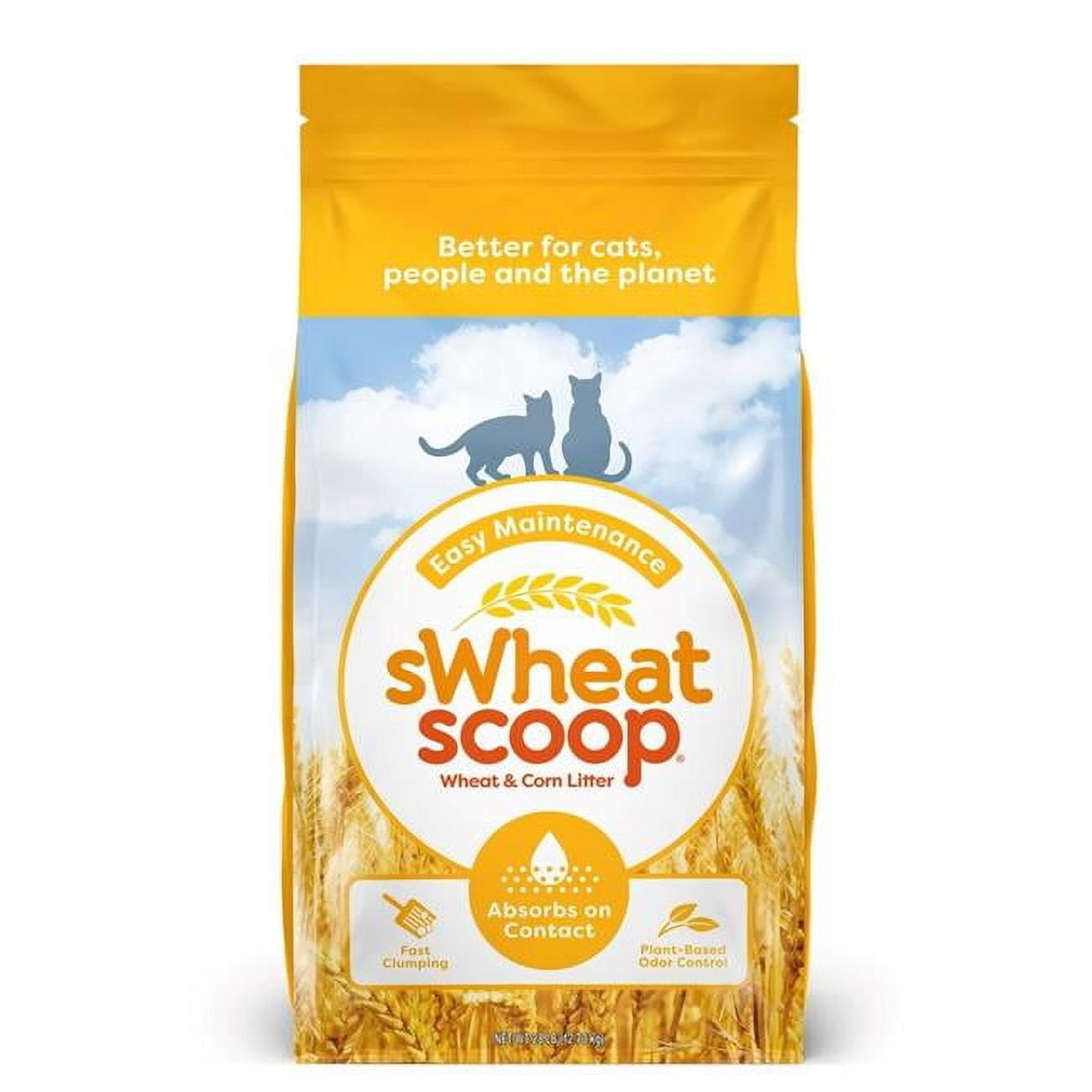 Swheat Scoop Easy Maintenance Fast Clumping Odor Control Natural Wheat and Corn Plant-Based Cat Litter 28 Pounds