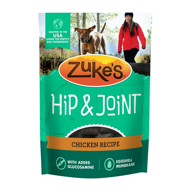Zuke's Hip and Joint Support Chicken Recipe Senior Adult Soft and Chewy Dog Treats 6 Ounce