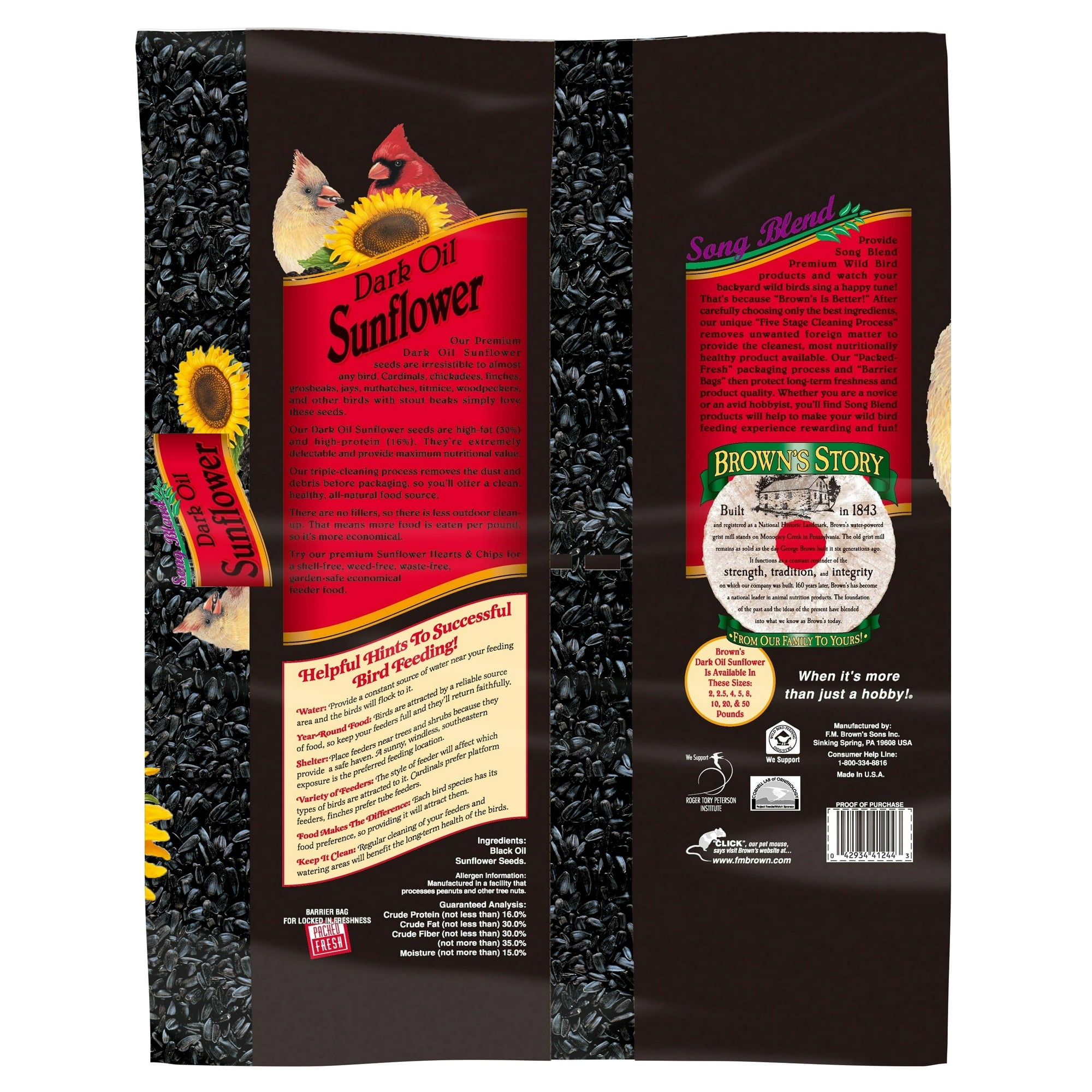 F.M. Brown's Song Blend Dark Sunflower Oil Wild Bird Food