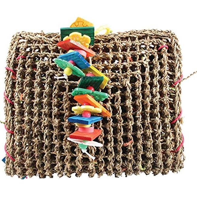 A&E Cage Happy Beaks Vine Mat Forage Pouch Bird Toy - 14 X 12 X 3 In