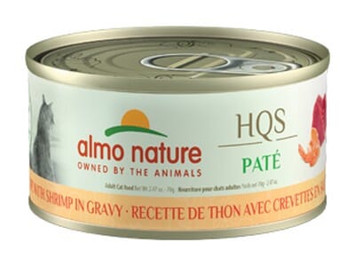 Almo Nature HQS Natural Tuna & Shrimp in Broth Grain-Free Canned Cat Food 2.47 oz Can - Case of 24