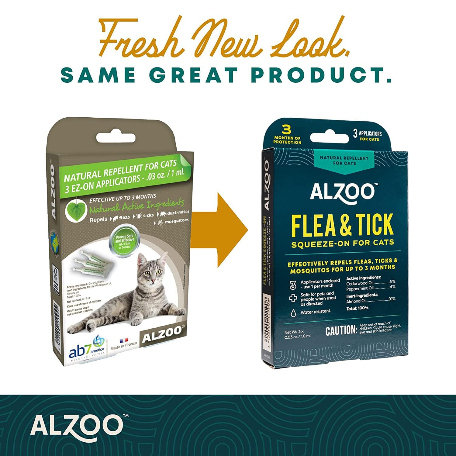 Alzoo Natural Flea and Tick Squeeze On for Cats - 3/1ML  