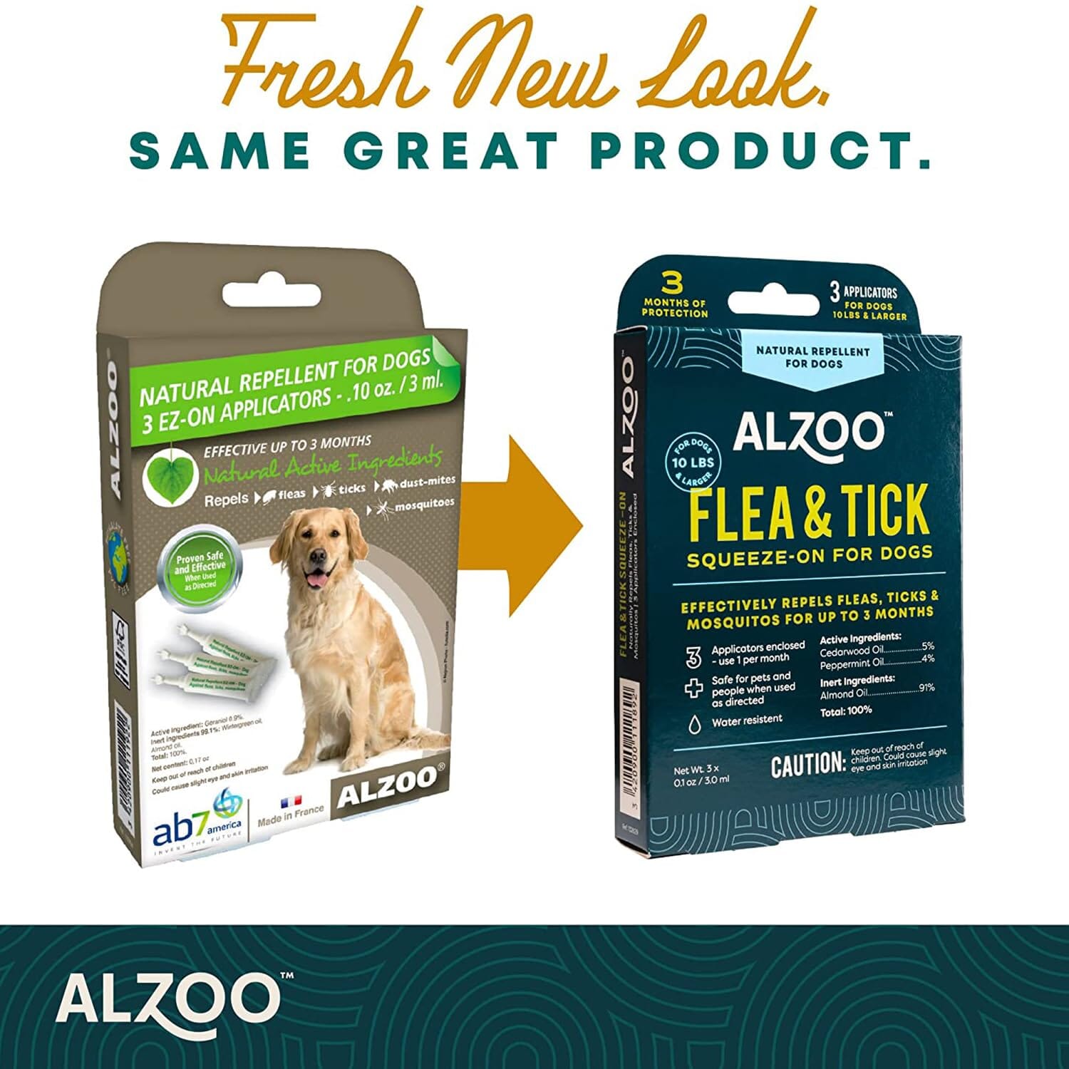 Alzoo Natural Flea and Tick Squeeze On for Dogs - 3/3ML  