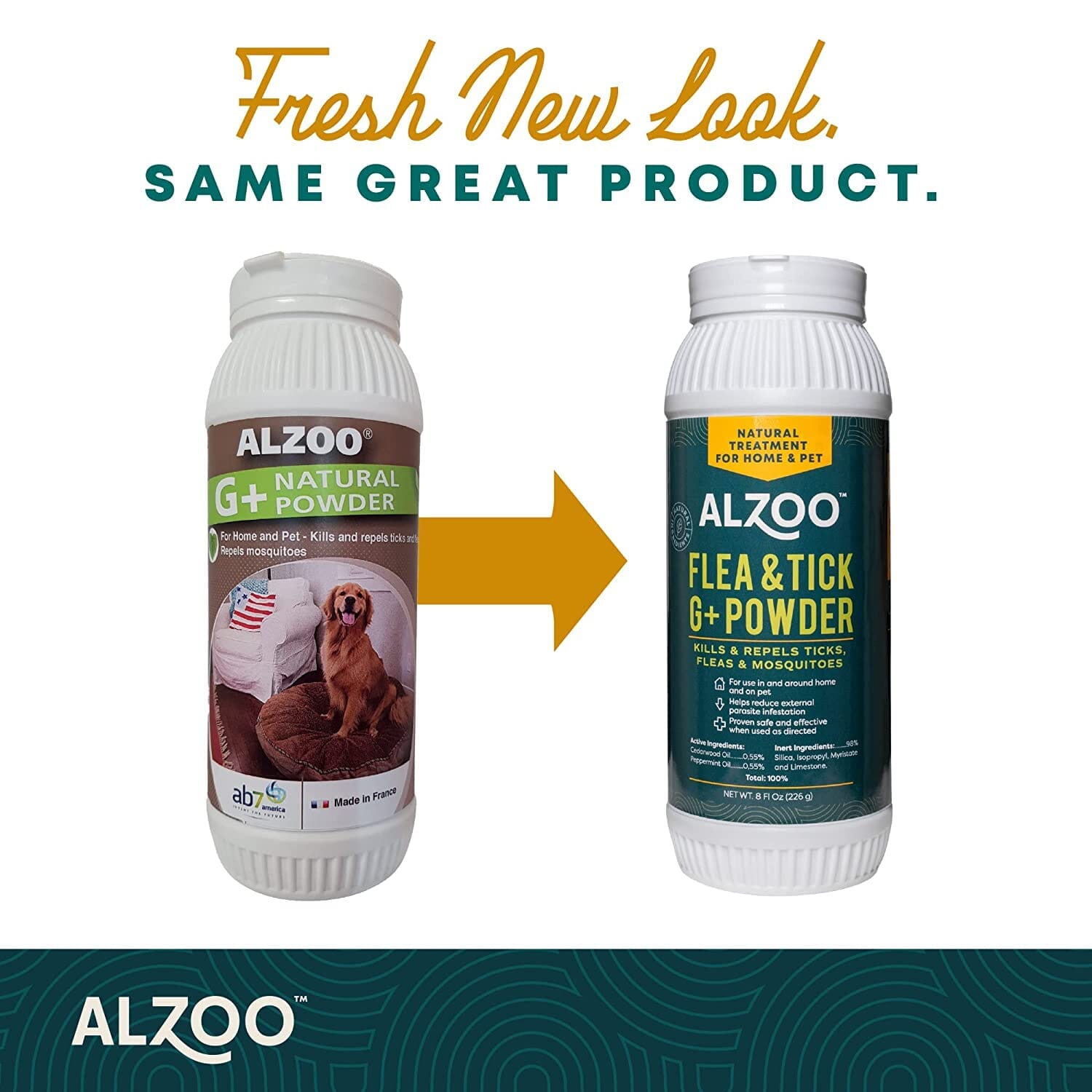 Alzoo Natural G+ Flea and Tick Cat and Dog Powder - 8 Oz  