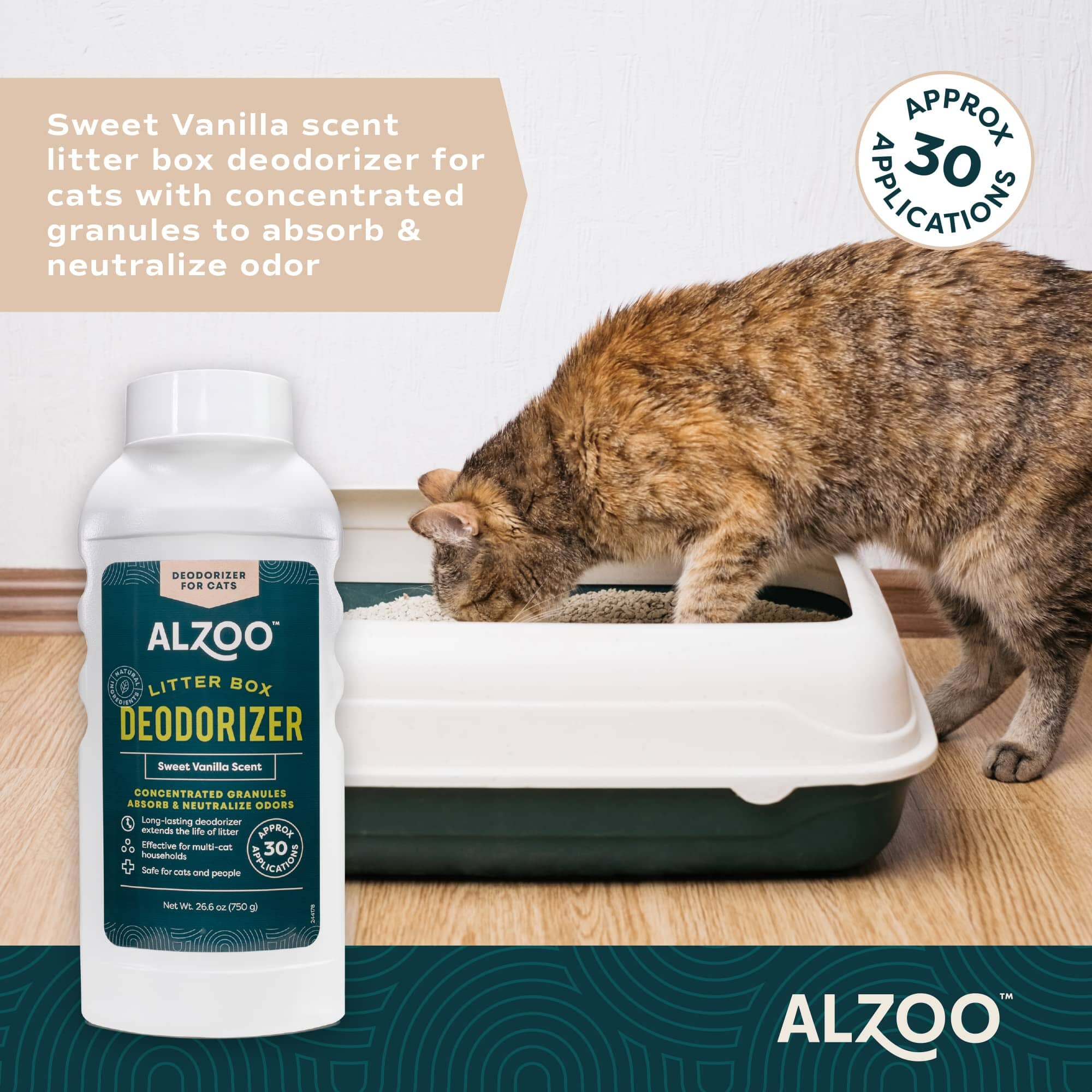 Alzoo Vanilla Cat Litter Deodorizer Spray - 26.6 Oz  
