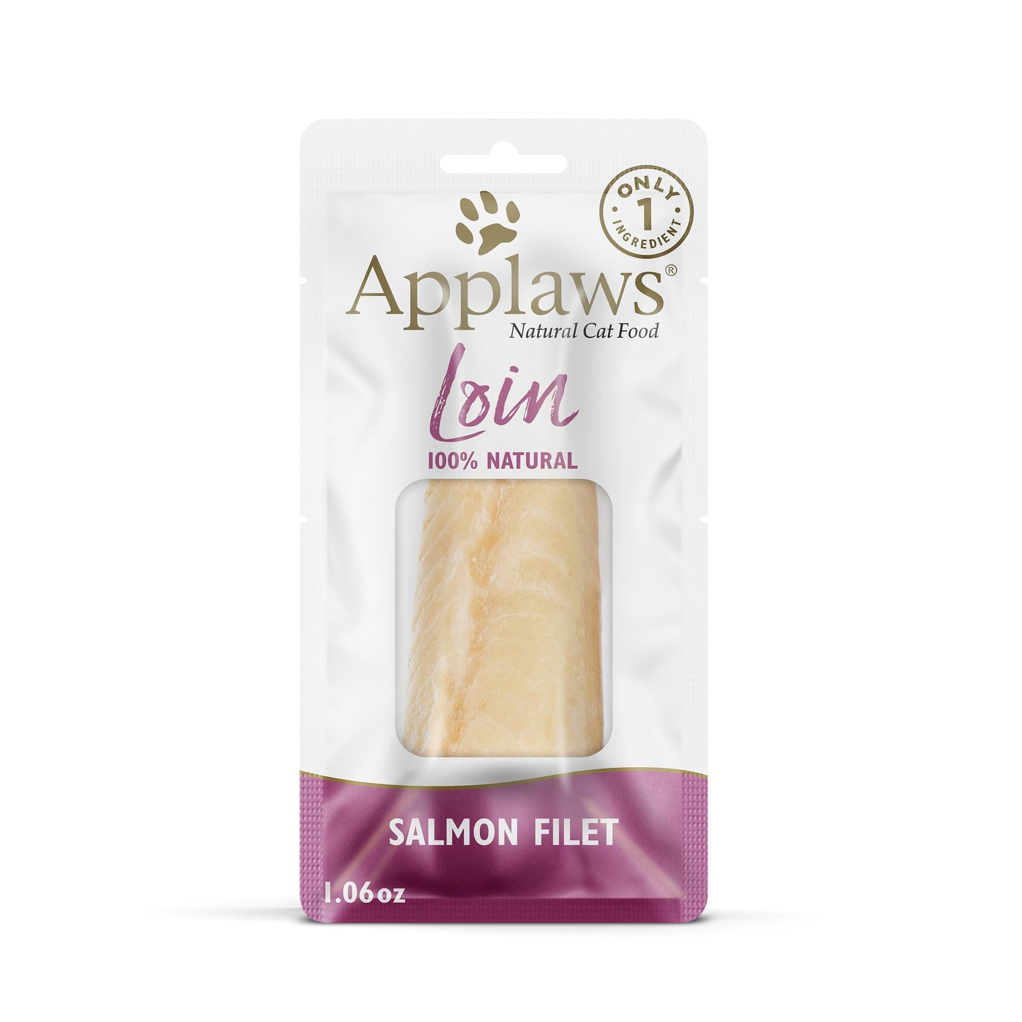 Applaws Salmon Filet Loin Natural Soft and Chewy Cat Treat - 1.06 Oz - Case of 12
