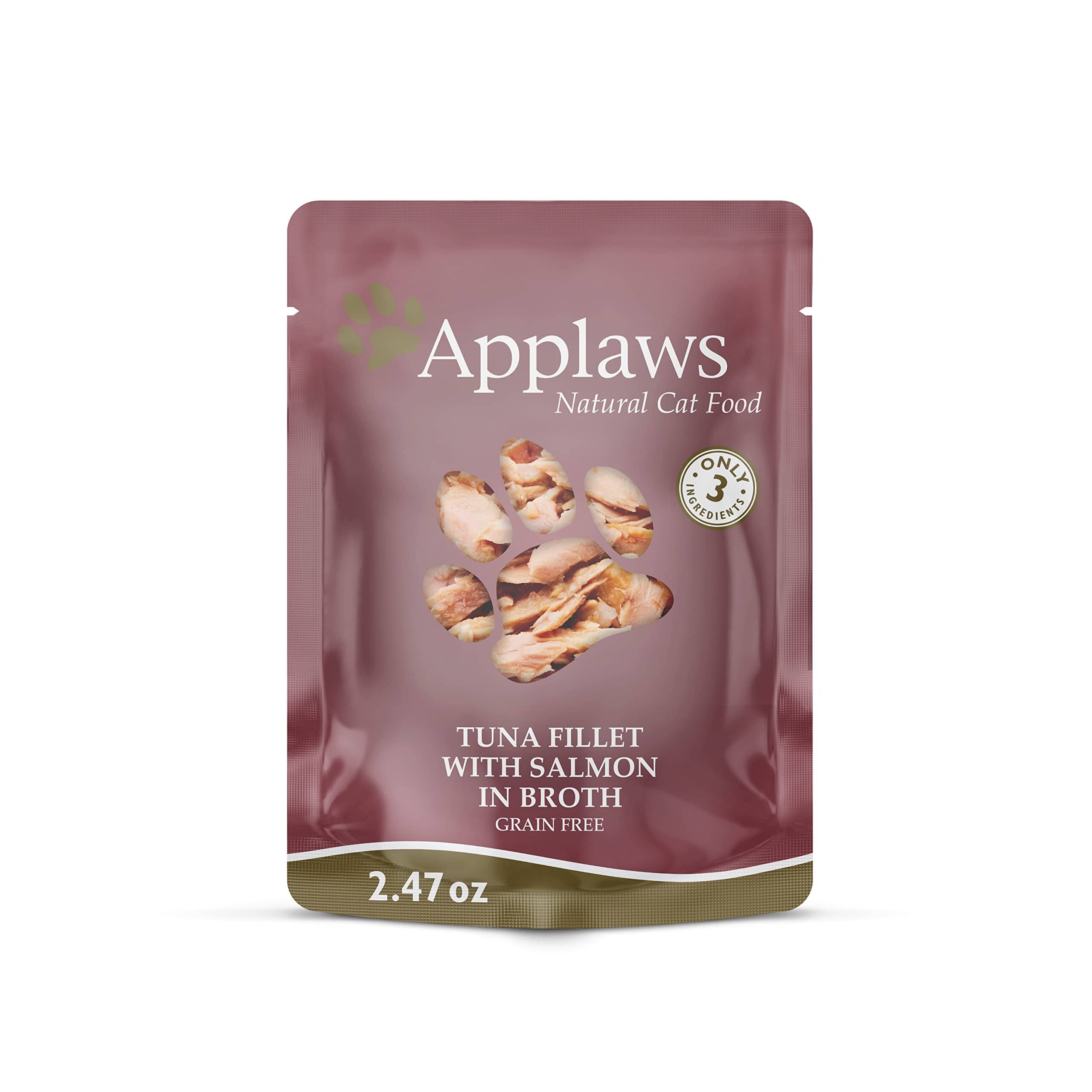 Applaws Tuna Flakes and Salmon in Gravy Wet Cat Food Pouch - 2.47 Oz - Case of 12  